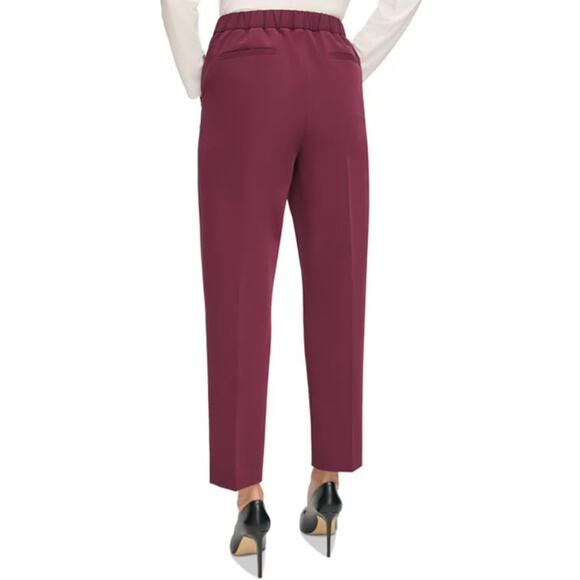 Tommy Hilfiger Women's Sloane Slim-Leg Ankle Pants Winetasting Size 10 - Picture 3 of 3